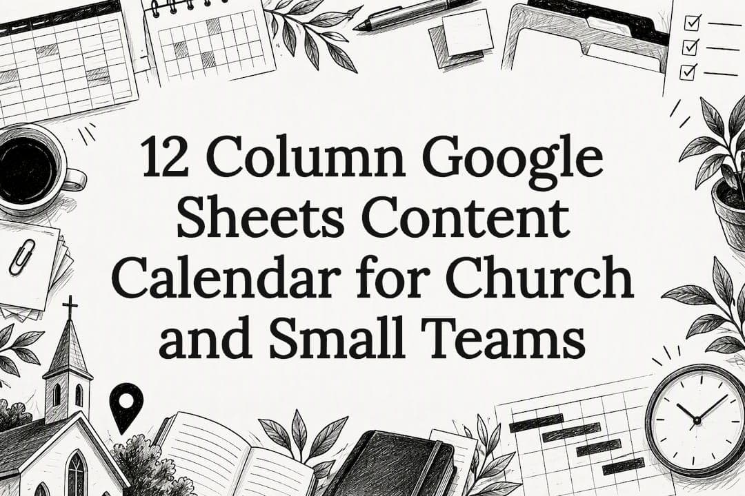 12 Column Google Sheets Content Calendar for Church and Small Teams